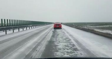 Ploaie îngheţată pe Autostrada A2 – Bucureşti - Constanţa