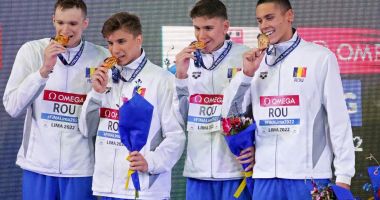 Constănţeanul Patrick Dinu, aur mondial cu ştafeta 4x100 m liber a României