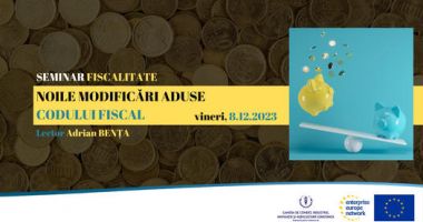 Stire din Economie : CCINA: Seminar pe teme de fiscalitate susţinut, luna viitoare, de Adrian Benţa