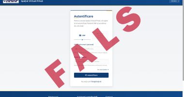 Stire din Economie : Tentativă de phishing! Atenţionare privind un site fals care imită identitatea ANAF