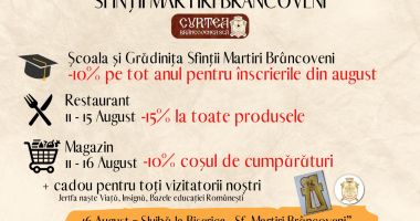 Stire din Social : Ziua Sfinţilor Martiri Brâncoveni la Curtea Brâncovenească