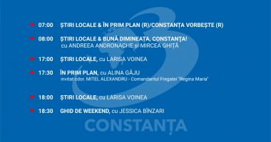 Stire din Actualitate : Programul zilei de joi, 23 octombrie, de la Antena 3 Constanța