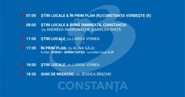 Stire din Actualitate : Programul zilei de joi, 30 octombrie, de la Antena 3 Constanța