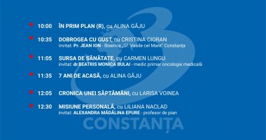 Stire din Actualitate : Programul zilei de sâmbătă, 1 noiembrie, de la Antena 3 Constanța