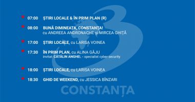Stire din Actualitate : Programul zilei de joi, 6 noiembrie, de la Antena 3 Constanța