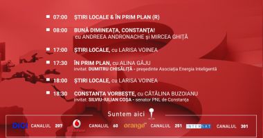 Stire din Actualitate : Programul zilei de vineri, 7 noiembrie, de la Antena 3 Constanța
