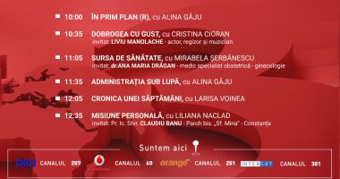 Stire din Actualitate : Programul zilei de sâmbătă, 8 noiembrie, de la Antena 3 Constanța