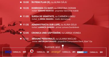 Stire din Actualitate : Programul zilei de sâmbătă, 22 noiembrie, de la Antena 3 Constanța