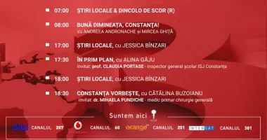 Stire din Actualitate : Programul zilei de marți, 17 martie, de la Antena 3 Constanța