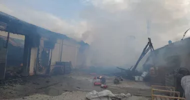 Stire din Eveniment : Incendiu puternic la o fabrică de cherestea. Intervenție de amploare și mesaj RO-Alert