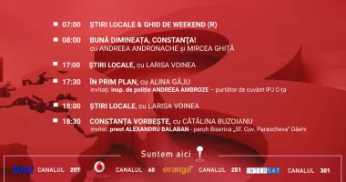 Stire din Actualitate : Programul zilei de vineri, 10 aprilie, de la Antena 3 Constanța