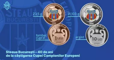 Stire din Economie : BNR: Monede aniversare pentru Steaua București, la 40 de ani de la câștigarea Cupei Campionilor Europeni