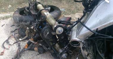 Imagini șocante! CARNAGIU în județul CONSTANȚA! UN MOTOCICLIST ȘI ȘOFERUL UNEI MAȘINI, MORȚI! - Update - 10