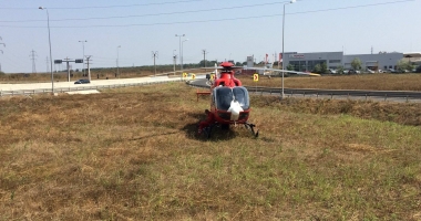 Update: Grav accident rutier. Un TIR s-a răsturnat la intrarea pe autostradă. Au intervenit elicopterul SMURD și Descarcerarea - 4