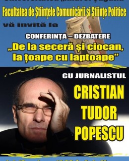Stire din Cultură-Educație : Cristian Tudor Popescu, la Universitatea "Andrei Șaguna"