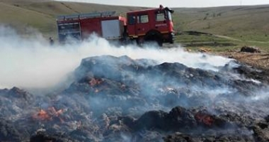 GALERIE FOTO / O mașină a ars în Constanța, după un incendiu izbucnit la furaje - 8