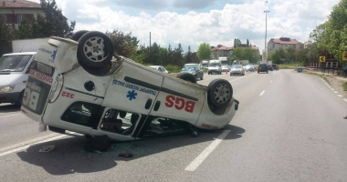 UPDATE / ACCIDENT GRAV. AMBULANȚĂ RĂSTURNATĂ la ieșire din localitatea Ovidiu - 7