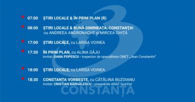 Stire din Actualitate : Programul zilei de marți, 4 noiembrie, de la Antena 3 Constanța