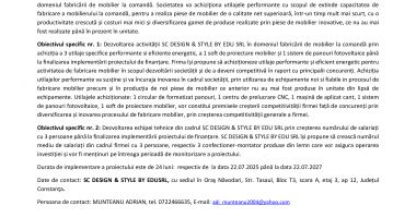 Lansarea proiectului „ CREȘTEREA COMPETITIVITĂȚII FIRMEI DESIGN & STYLE BY EDU SRL” - 2
