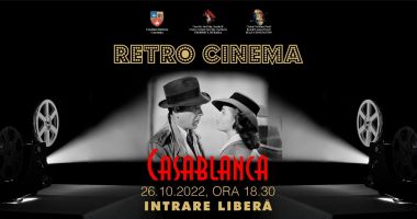 Stire din Cultură-Educație : Intrare liberă la RETRO CINEMA. ”Casablanca”, la Centrul „Jean Constantin”