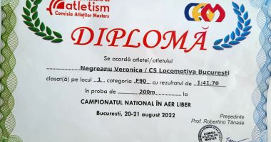 Atleta veterană Veronica Negreanu, medaliată cu aur la Naţionalele Masters - 3