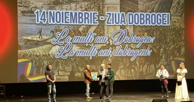 Stire din Cultură-Educație : Primarul Vergil Chițac i-a oferit, în semn de prețuire, jurnalistului Charlie Ottley un imens tort de forma României