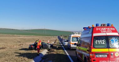 Galerie foto-video. Accident GRAV la Constanța: S-A RĂSTURNAT CU MAȘINA! - 2