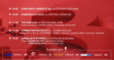 Stire din Actualitate : Programul zilei de duminică, 9 noiembrie, de la Antena 3 Constanța