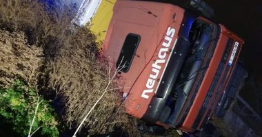 Accident rutier în portul Agigea! Un tir s-a răsturnat