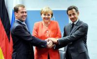 Merkel și Sarkozy s-au întâlnit cu Medvedev