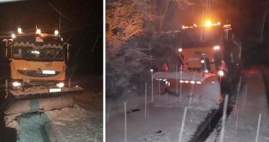 VIDEO / Ninsori în judeţul Constanţa. Drumarii acţionează pe şosele