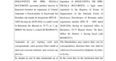 CONVOCAREA ADUNARII GENERALE EXTRAORDINARE A ACȚIONARILOR BELCRIN DEVELOPMENT SA la data de 03.12.2025 - 3