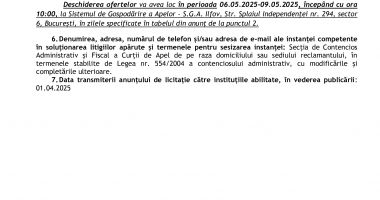 ANUNȚ de participare la LICITAȚIA PUBLICĂ - 8