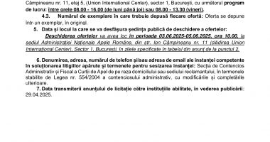 ANUNȚ de participare la LICITAȚIA PUBLICĂ - 5