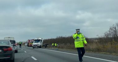 ACCIDENT RUTIER GRAV pe autostrada A1. Șase persoane sunt rănite, inclusiv doi copii