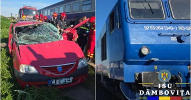Stire din Eveniment : Șoferiță ucisă după ce mașina i-a fost spulberată de tren. Aproximativ 100 de călători se aflau în garnitură