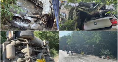 Stire din Eveniment : Accident mortal la Tulcea! Șofer ucrainean, mort pe loc în camion, după impactul cu alte două mașini