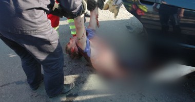 IMAGINI ȘOCANTE! Accident rutier macabru. Bărbat TĂIAT ÎN DOUĂ de balustrada podului IPMC. VIDEO & GALERIE FOTO - 2