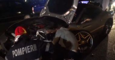 Un Ferrari a fost făcut praf într-un accident pe DN1, la Băneasa