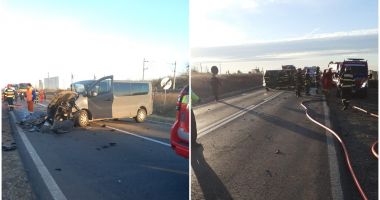 Stire din Eveniment : Trei persoane decedate şi opt rănite, în urma unui accident produs între un microbuz şi un autoturism