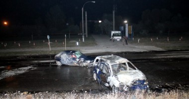Accident rutier urmat de incendiu