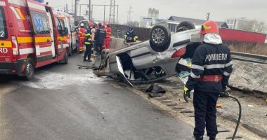 Un autoturism în care se aflau şase persoane s-a răsturnat pe A1; patru victime rănite uşor - 2