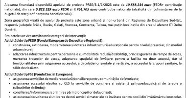 Dezvoltarea infrastructurii educaționale la nivelul învățământului preșcolar,  prin Programul Regional Sud-Est 2021-2027 - 2