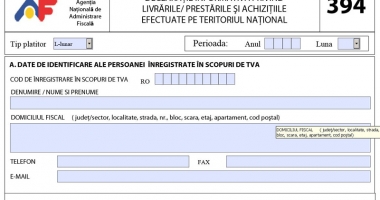 Agenții economici pot testa Declarația 394