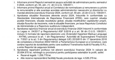 Consiliul de Administrație al Societății OIL TERMINAL S.A. convoacă Adunarea Generală Ordinară a Acţionarilor - 2