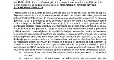 Consiliul de Administrație al Societății OIL TERMINAL S.A., întrunit în ședința din data de 26.03.2025 - 6