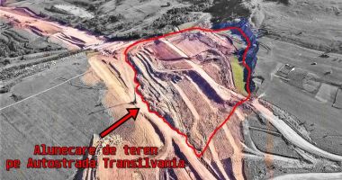 Alunecare masivă de teren pe Autostrada Transilvania