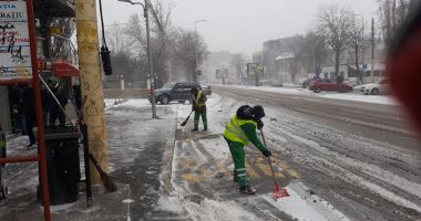 GALERIE FOTO / Angajații de la salubrizare, scoși să curețe zăpada din Constanța - 2