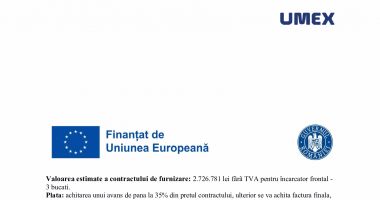 Anunt participare procedura competitiva - Lot 1 - Ĩncarcator frontal – 3 bucãţi - 2