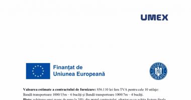 Anunt participare procedura competitiva - Lot 3 – Bandã transportoare 1000/15m – 6 bucãţi si Bandã transportoare 1000/7m – 4 bucãţi, - 2